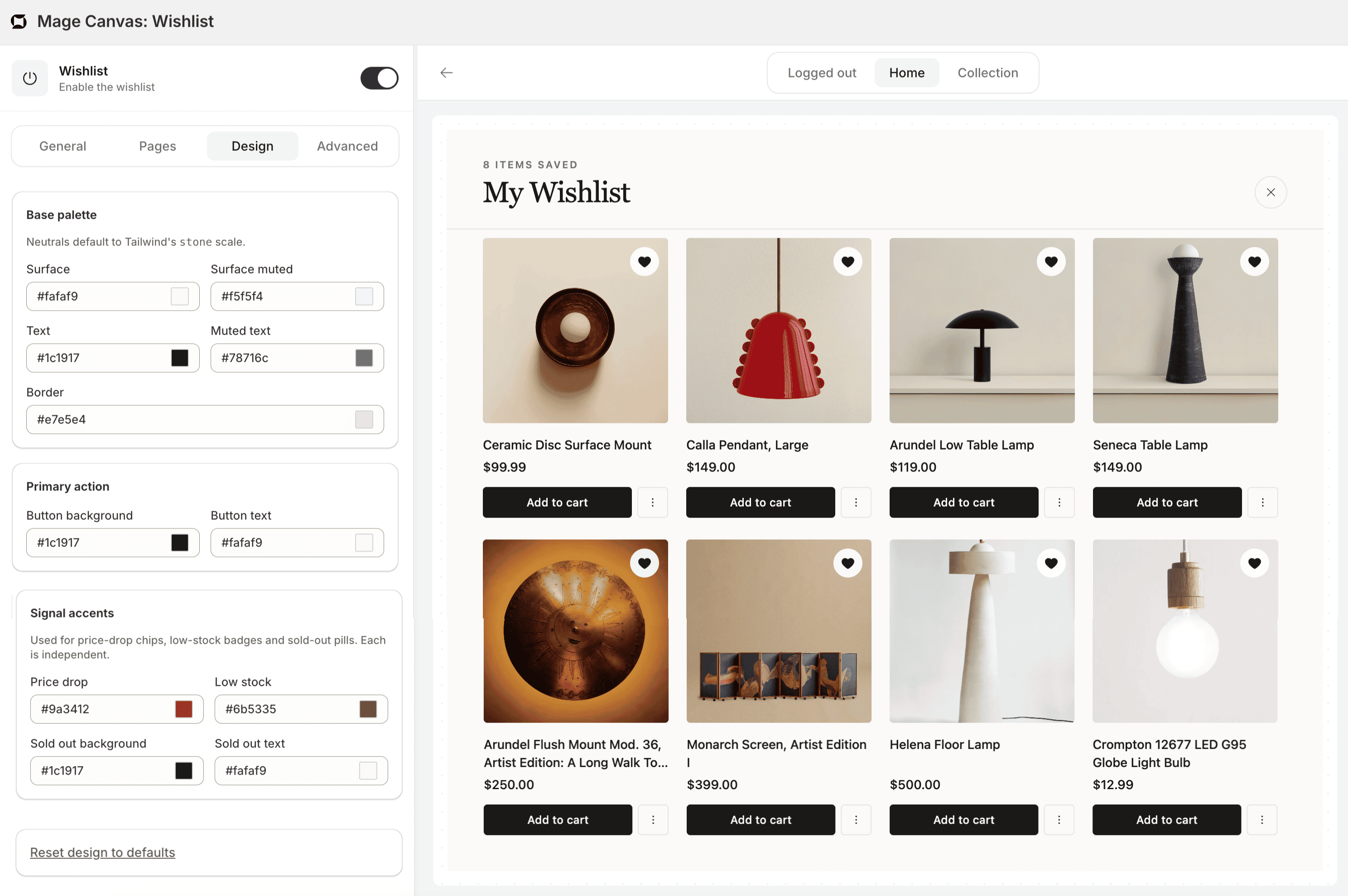 Shopify wishlist app saving products for customers